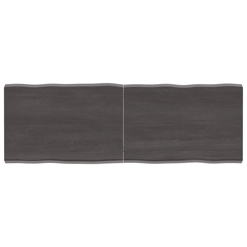 vidaXL Table Top Dark Brown 140x50x(2-4) cm Treated Solid Wood Live Edge