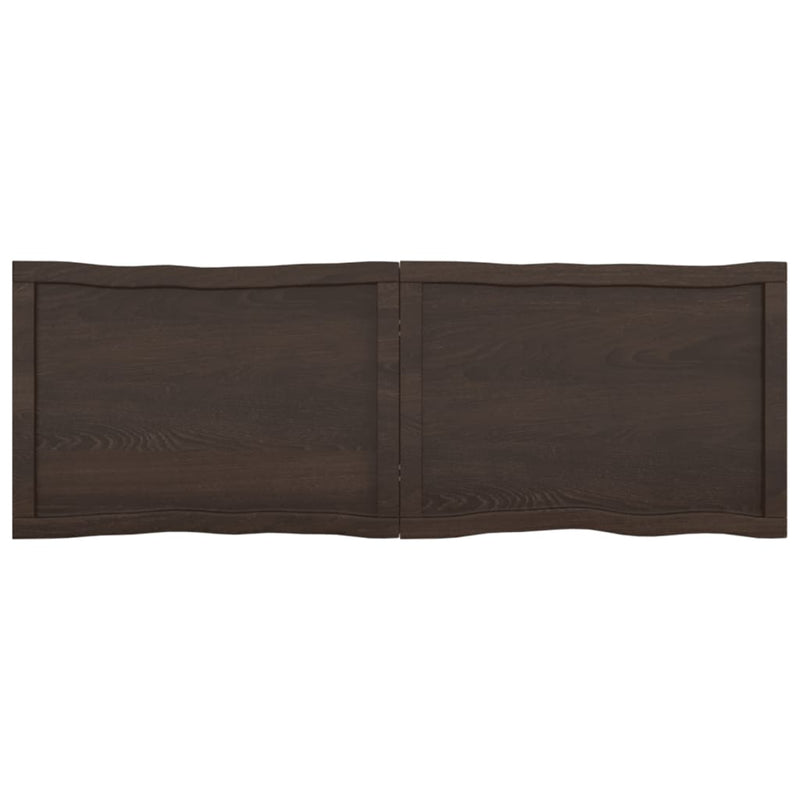 vidaXL Table Top Dark Brown 140x50x(2-4) cm Treated Solid Wood Live Edge