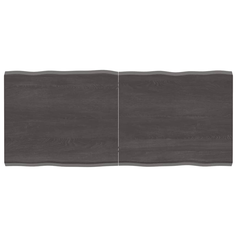 vidaXL Table Top Dark Brown 140x60x(2-4) cm Treated Solid Wood Live Edge