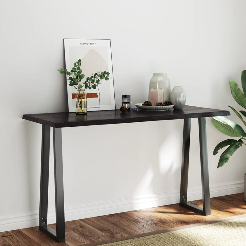 vidaXL Table Top Dark Brown 140x60x(2-4) cm Treated Solid Wood Live Edge