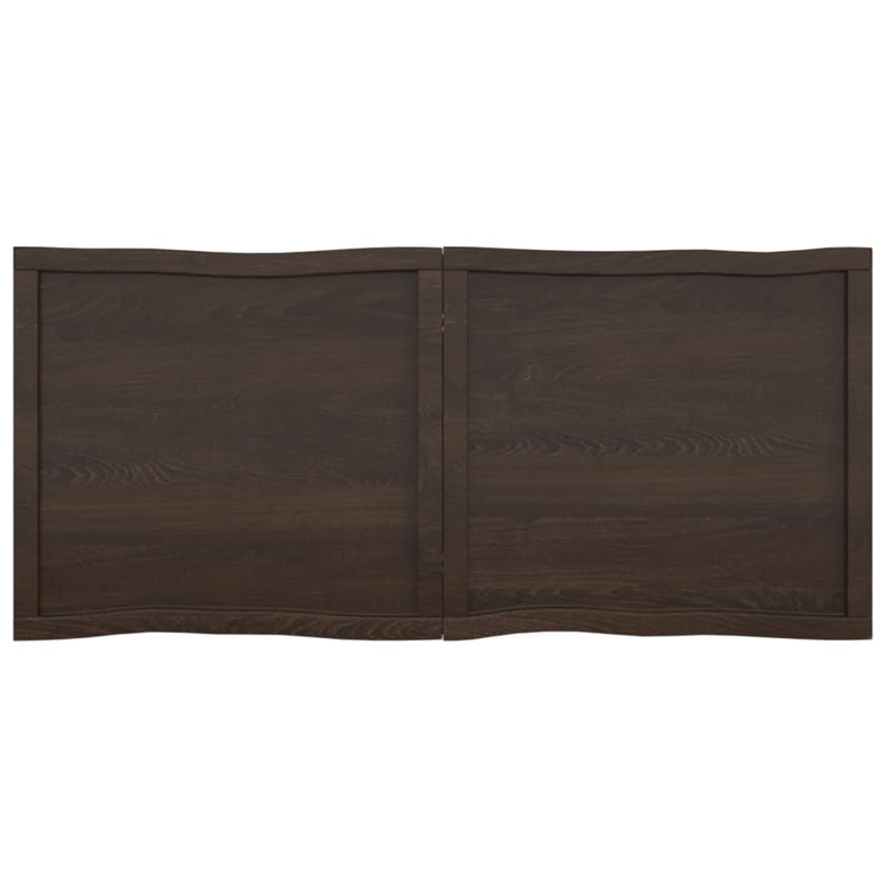 vidaXL Table Top Dark Brown 140x60x(2-4) cm Treated Solid Wood Live Edge