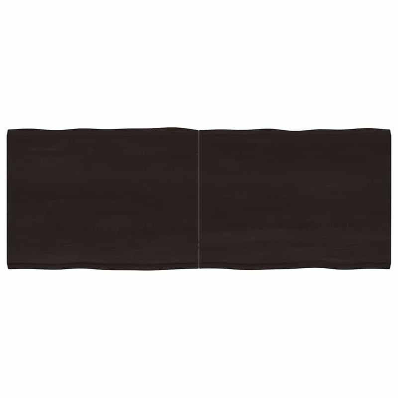 vidaXL Table Top Dark Brown 160x60x(2-4) cm Treated Solid Wood Live Edge