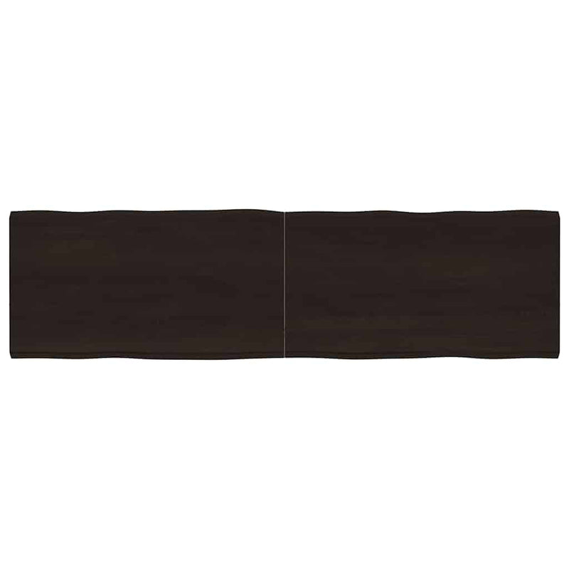 vidaXL Table Top Dark Brown 180x50x(2-4) cm Treated Solid Wood Live Edge