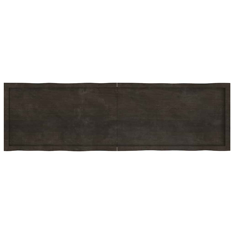 vidaXL Table Top Dark Brown 180x50x(2-4) cm Treated Solid Wood Live Edge