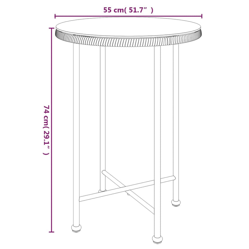 vidaXL 3 Piece Garden Dining Set Poly Rattan