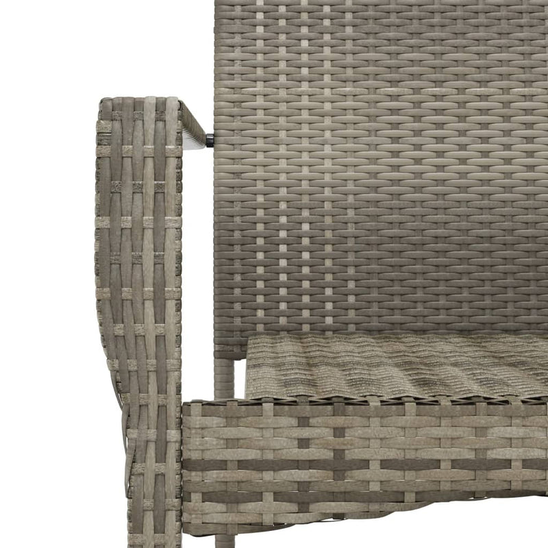 vidaXL 5 Piece Garden Dining Set with Cushions Grey Poly Rattan
