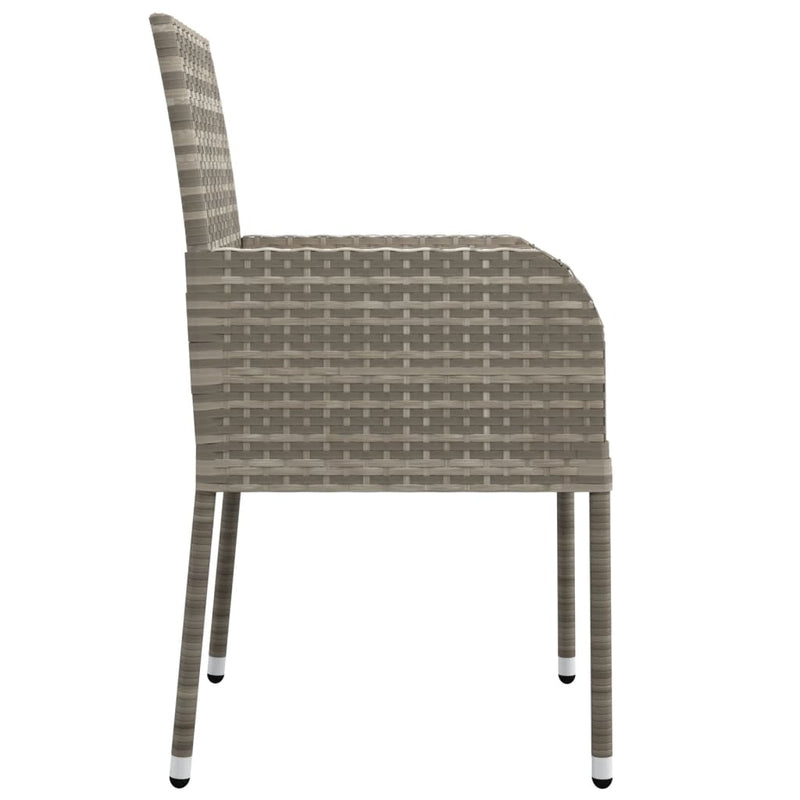 vidaXL 5 Piece Garden Dining Set with Cushions Grey Poly Rattan