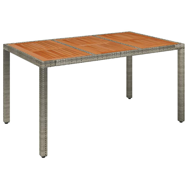vidaXL 7 Piece Garden Dining Set with Cushions Grey Poly Rattan