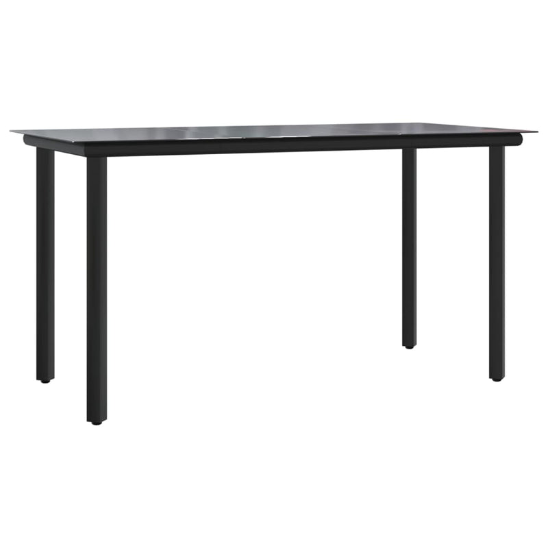 vidaXL 5 Piece Garden Dining Set with Cushions Black and Grey Poly Rattan