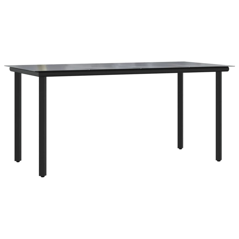 vidaXL 9 Piece Garden Dining Set with Cushions Black and Grey Poly Rattan