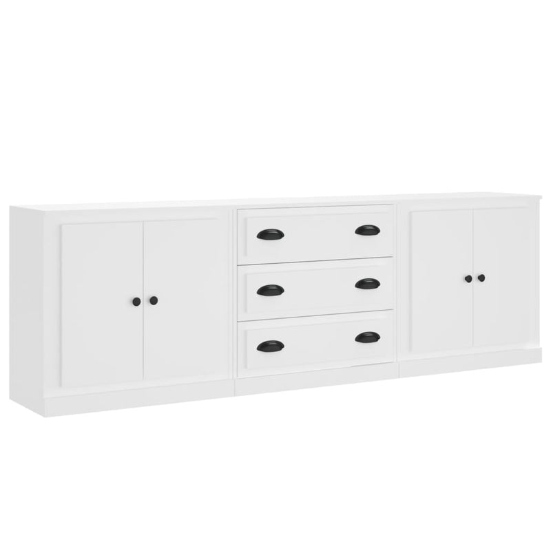 vidaXL Sideboards 3 pcs White Engineered Wood