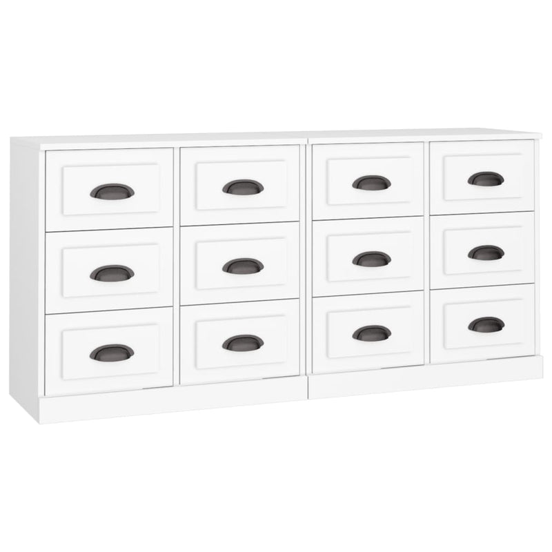 vidaXL Sideboards 2 pcs White Engineered Wood