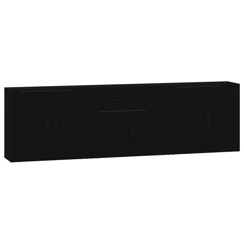 vidaXL Sideboards 3 pcs Black Engineered Wood