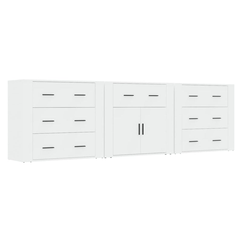 vidaXL Sideboards 3 pcs White Engineered Wood