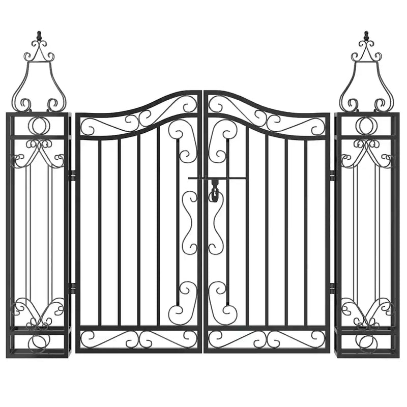 Garden Gate Black 121x8x100 cm Wrought Iron