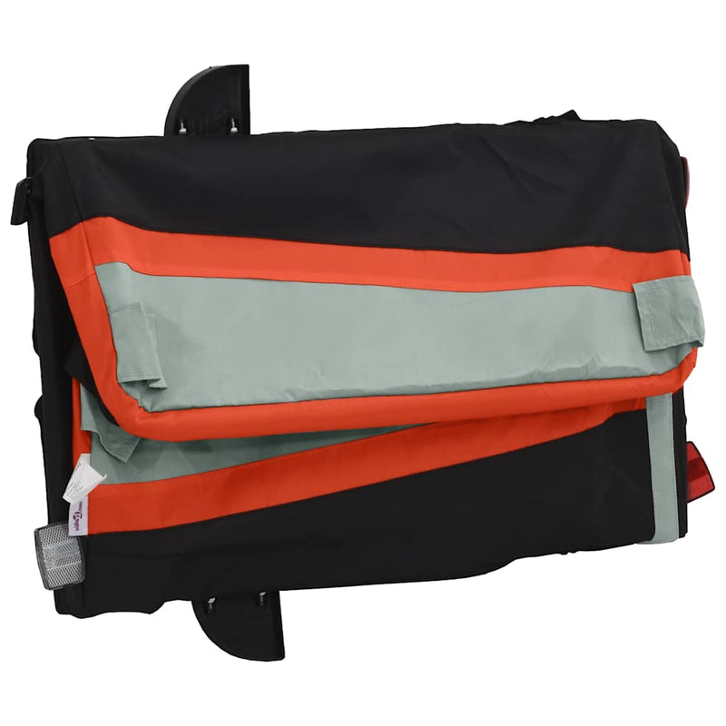 vidaXL Bike Trailer Black and Orange 45 kg Iron