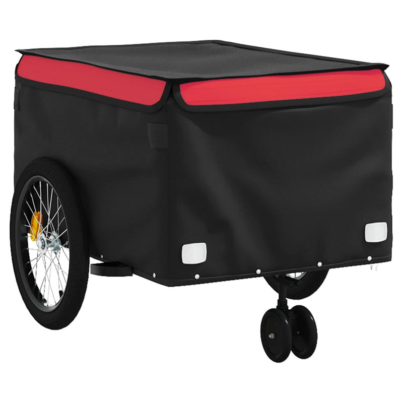 vidaXL Bike Trailer Black and Red 45 kg Iron