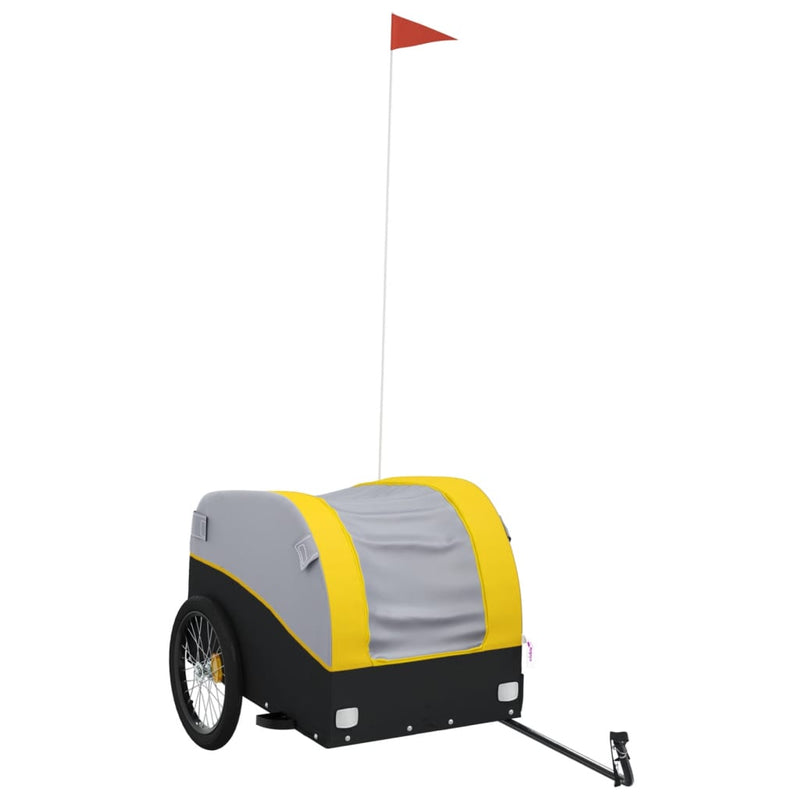vidaXL Bike Trailer Black and Yellow 45 kg Iron