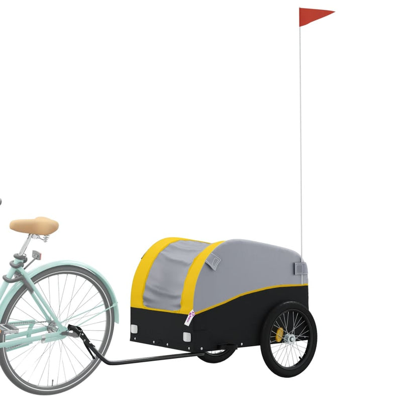 vidaXL Bike Trailer Black and Yellow 45 kg Iron