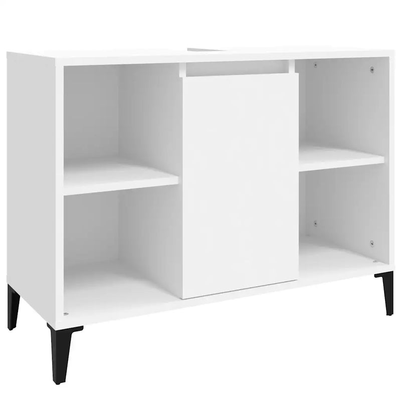3 Piece Bathroom Furniture Set White Engineered Wood