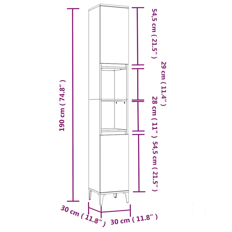 3 Piece Bathroom Furniture Set White Engineered Wood