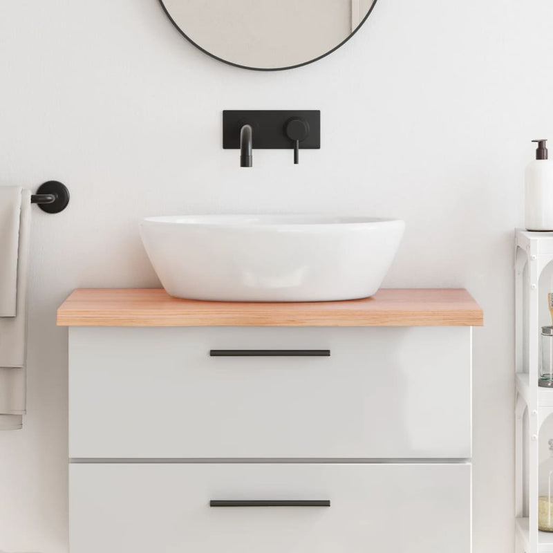 vidaXL Bathroom Countertop Light Brown 80x50x4 cm Treated Solid Wood