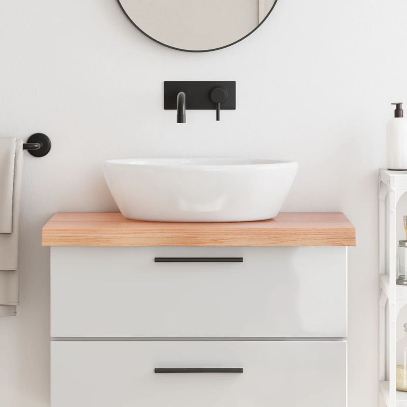 vidaXL Bathroom Countertop Light Brown 80x50x6 cm Treated Solid Wood
