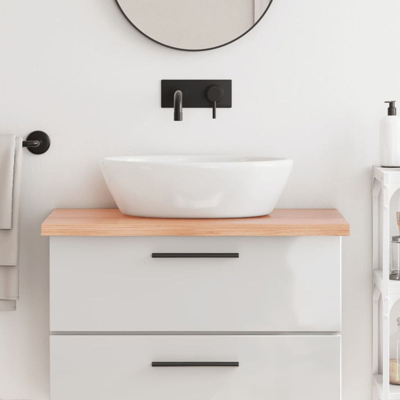 vidaXL Bathroom Countertop Light Brown 80x60x4 cm Treated Solid Wood