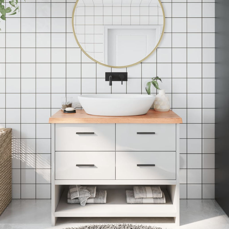 vidaXL Bathroom Countertop Light Brown 100x50x4 cm Treated Solid Wood