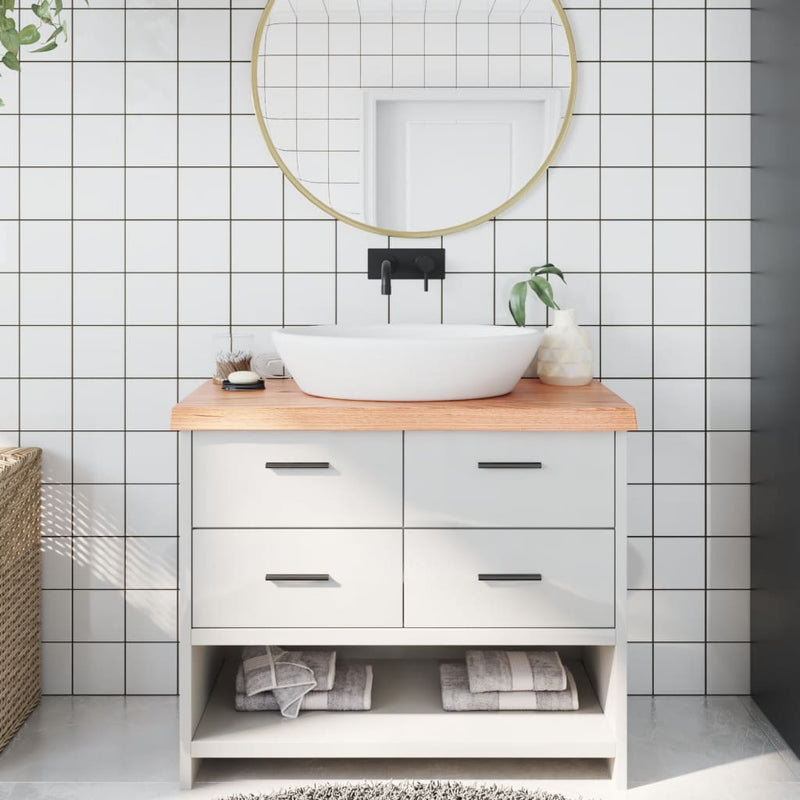 vidaXL Bathroom Countertop Light Brown 100x50x6 cm Treated Solid Wood