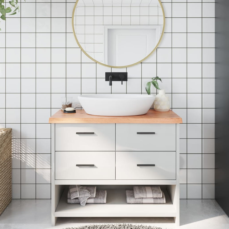 vidaXL Bathroom Countertop Light Brown 100x60x4 cm Treated Solid Wood