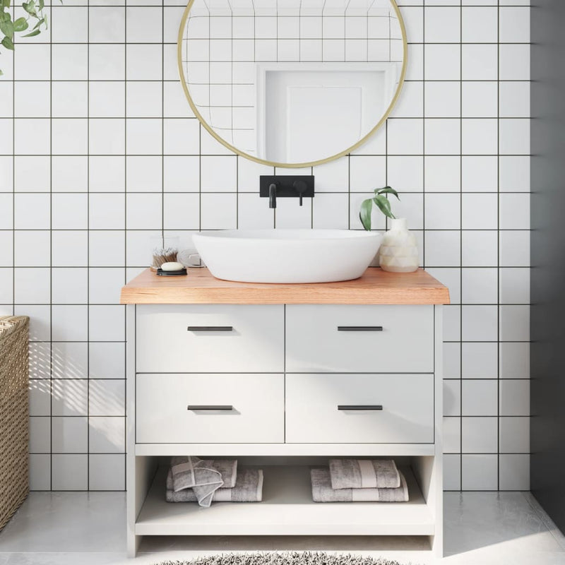 vidaXL Bathroom Countertop Light Brown 100x60x6 cm Treated Solid Wood