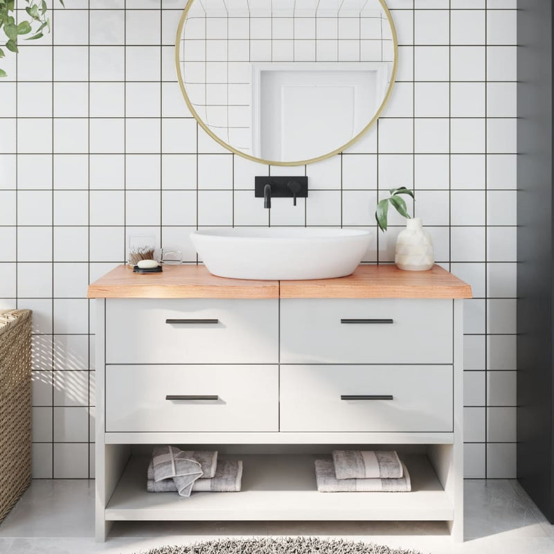 vidaXL Bathroom Countertop Light Brown 120x60x4 cm Treated Solid Wood
