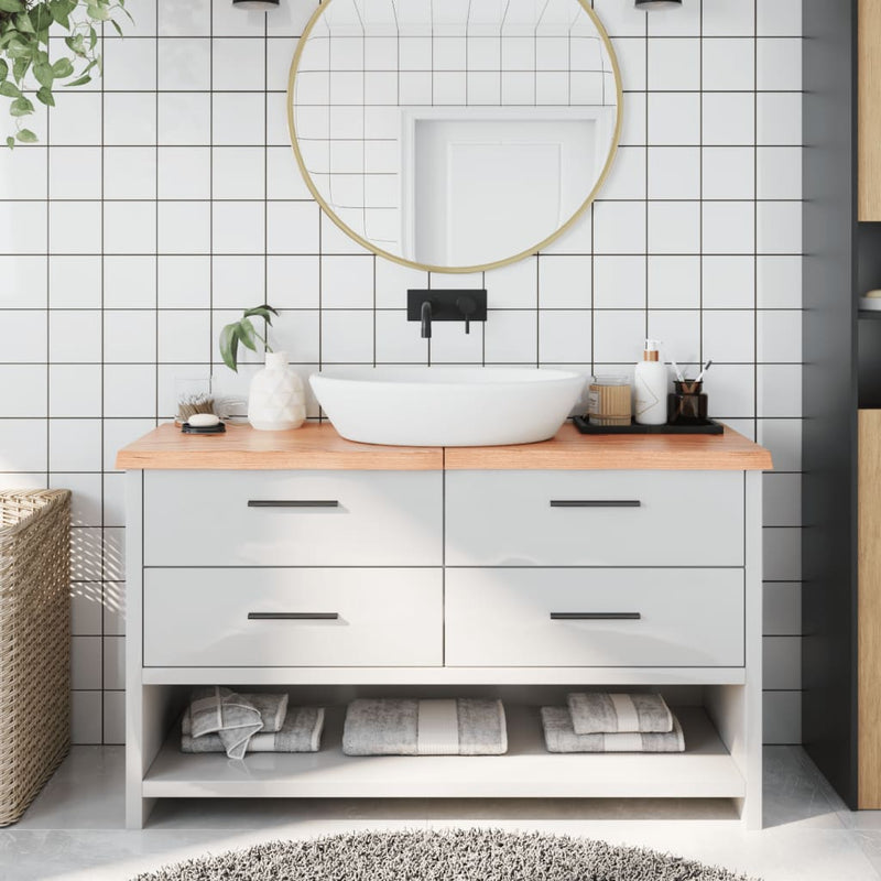 vidaXL Bathroom Countertop Light Brown 140x50x4 cm Treated Solid Wood