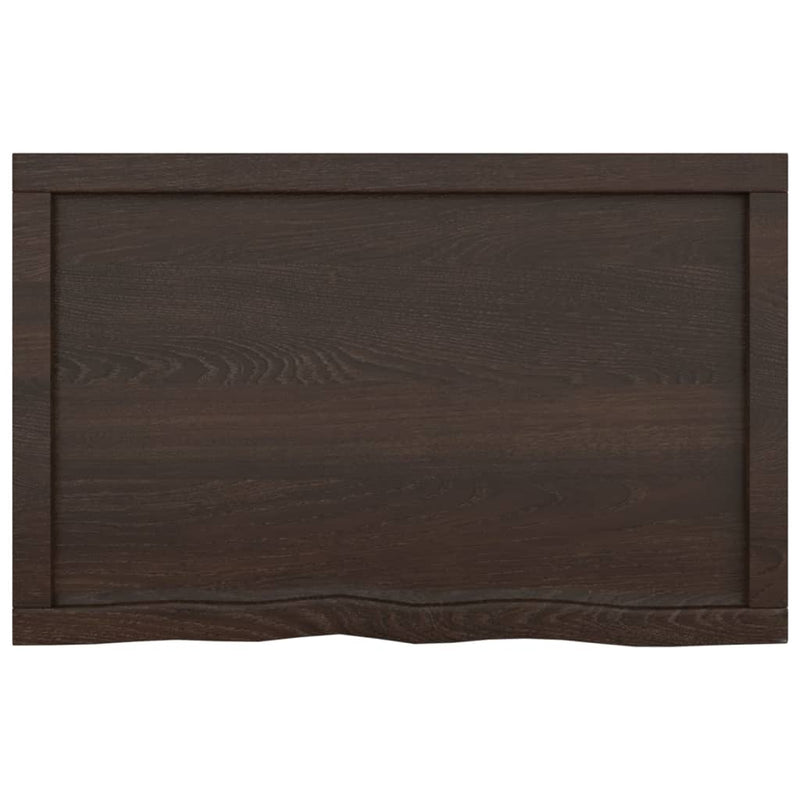 vidaXL Bathroom Countertop Dark Brown 80x50x4 cm Treated Solid Wood