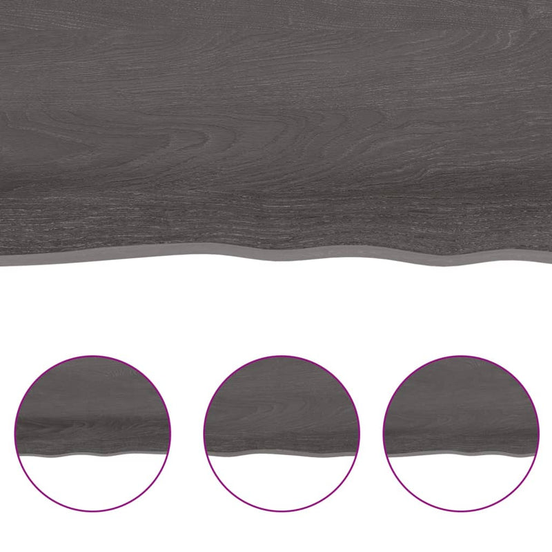 vidaXL Bathroom Countertop Dark Brown 80x50x4 cm Treated Solid Wood