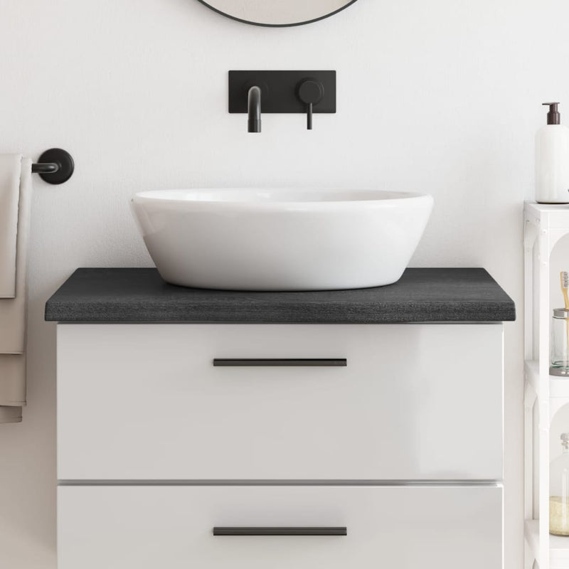 vidaXL Bathroom Countertop Dark Brown 80x50x4 cm Treated Solid Wood