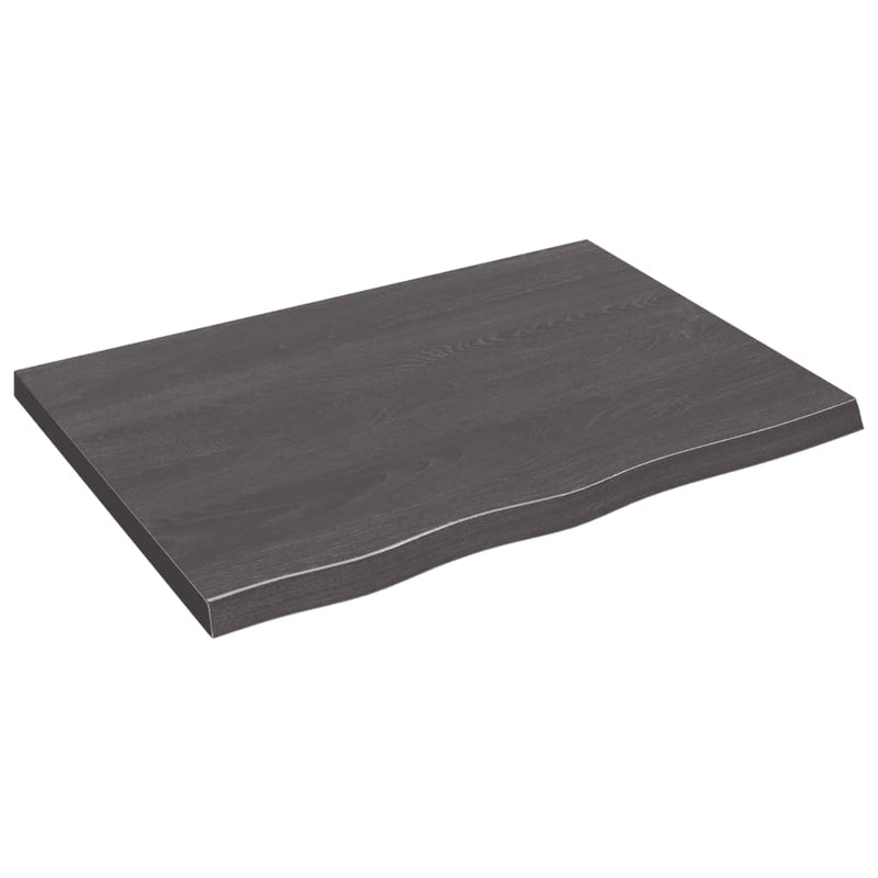vidaXL Bathroom Countertop Dark Brown 80x60x4 cm Treated Solid Wood
