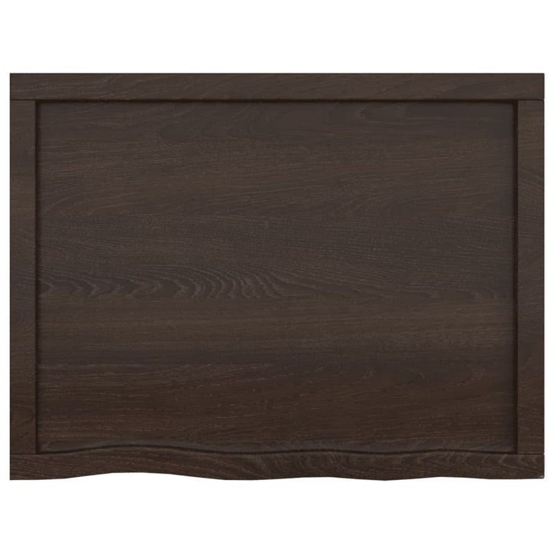 vidaXL Bathroom Countertop Dark Brown 80x60x4 cm Treated Solid Wood