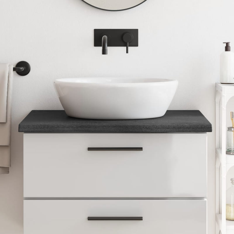 vidaXL Bathroom Countertop Dark Brown 80x60x4 cm Treated Solid Wood