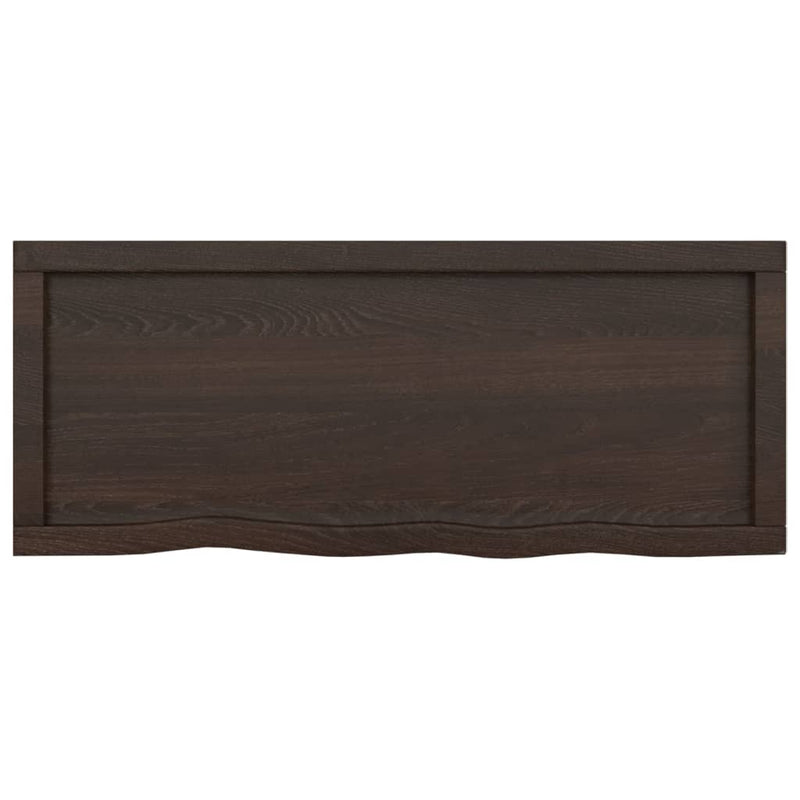 vidaXL Bathroom Countertop Dark Brown 100x40x4 cm Treated Solid Wood