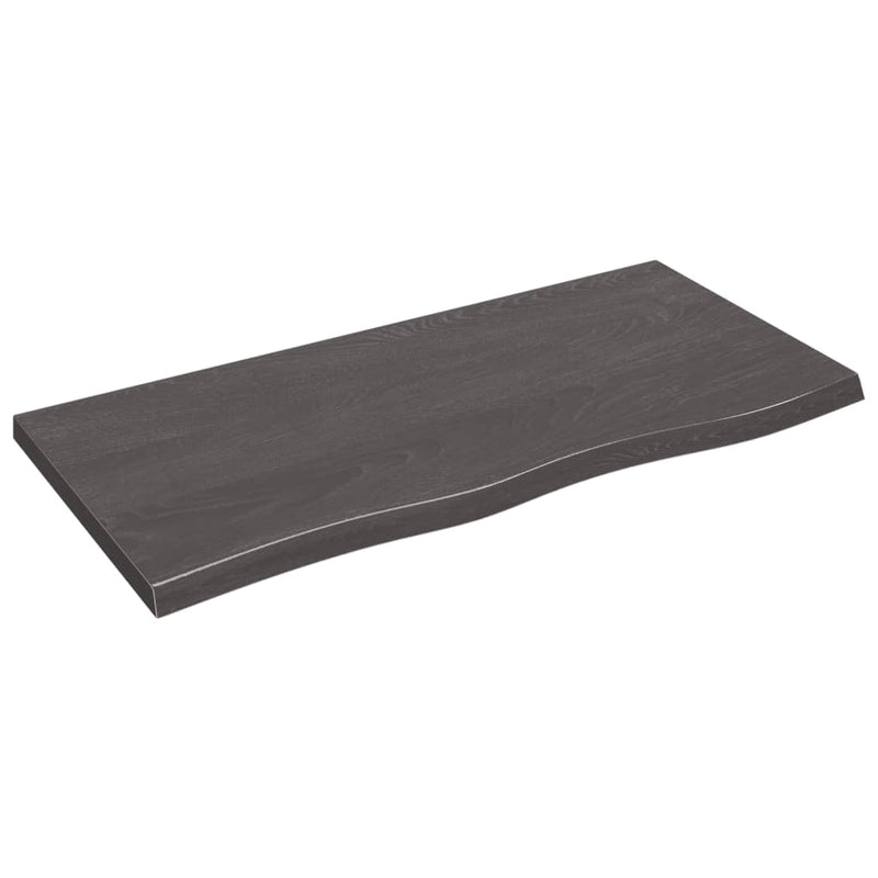 vidaXL Bathroom Countertop Dark Brown 100x50x4 cm Treated Solid Wood