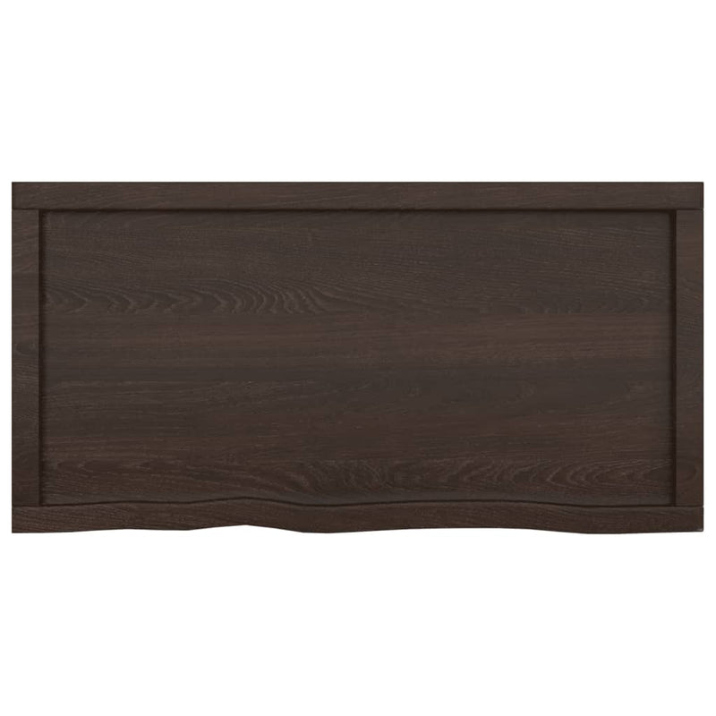 vidaXL Bathroom Countertop Dark Brown 100x50x4 cm Treated Solid Wood