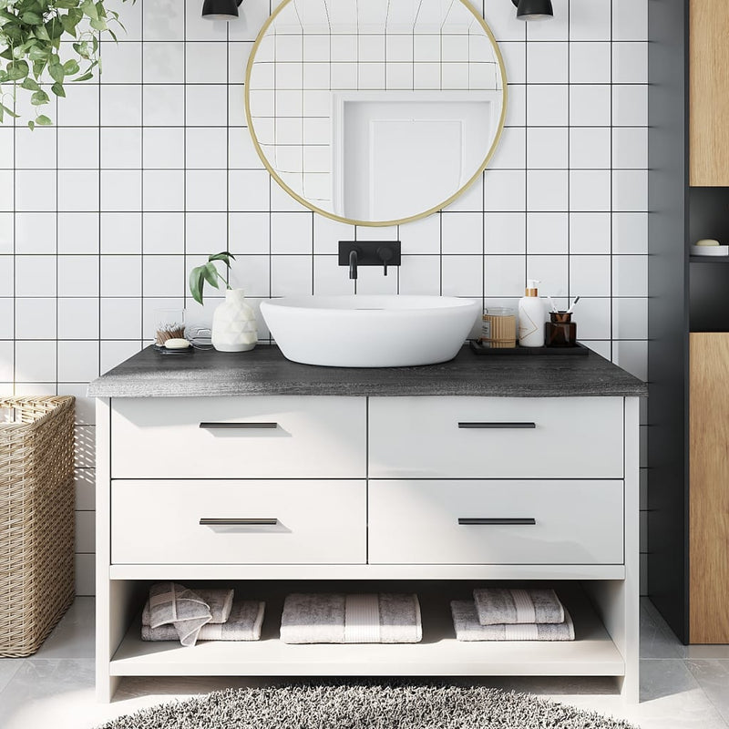vidaXL Bathroom Countertop Dark Brown 100x50x4 cm Treated Solid Wood