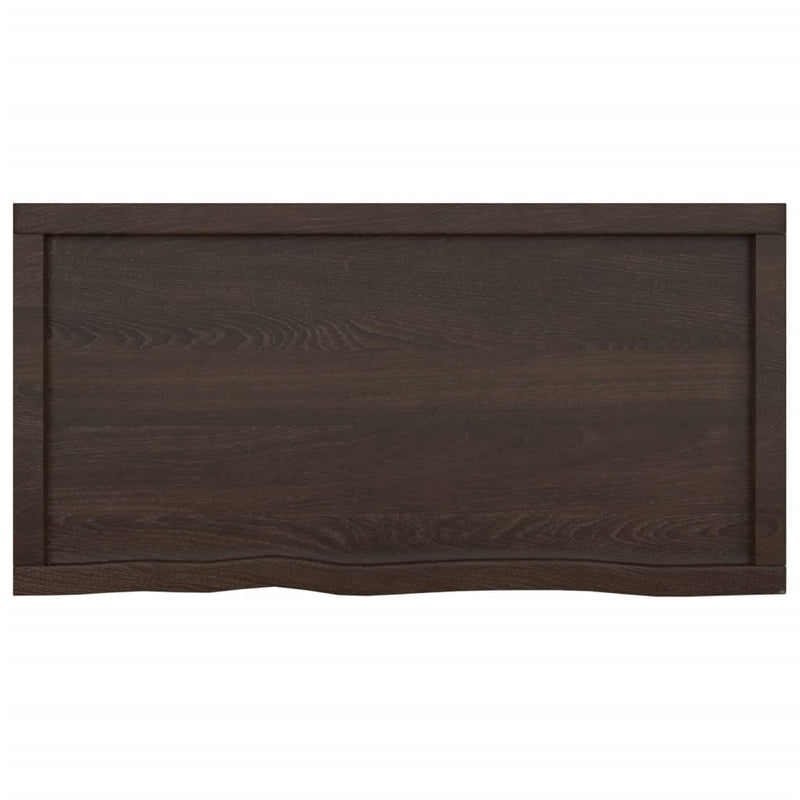 vidaXL Bathroom Countertop Dark Brown 100x50x6 cm Treated Solid Wood