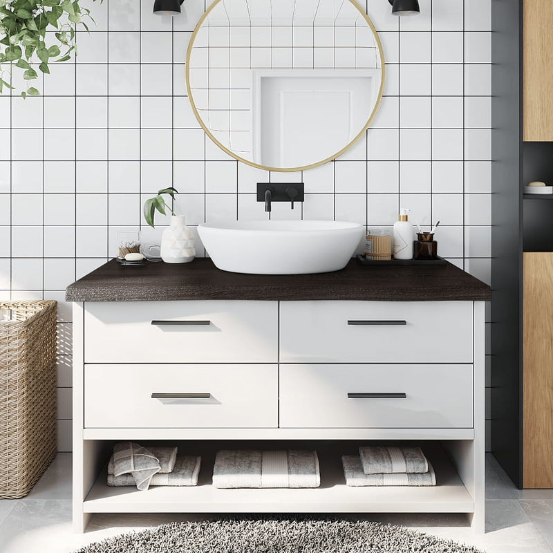 vidaXL Bathroom Countertop Dark Brown 100x50x6 cm Treated Solid Wood