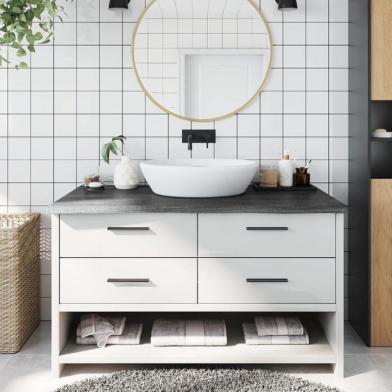 vidaXL Bathroom Countertop Dark Brown 100x60x4 cm Treated Solid Wood