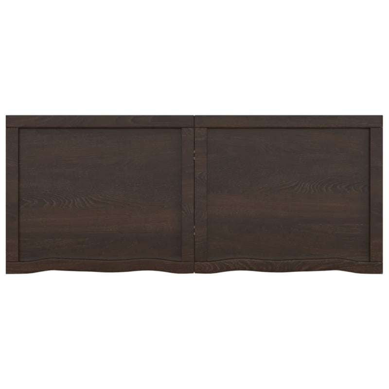 vidaXL Bathroom Countertop Dark Brown 120x50x4 cm Treated Solid Wood