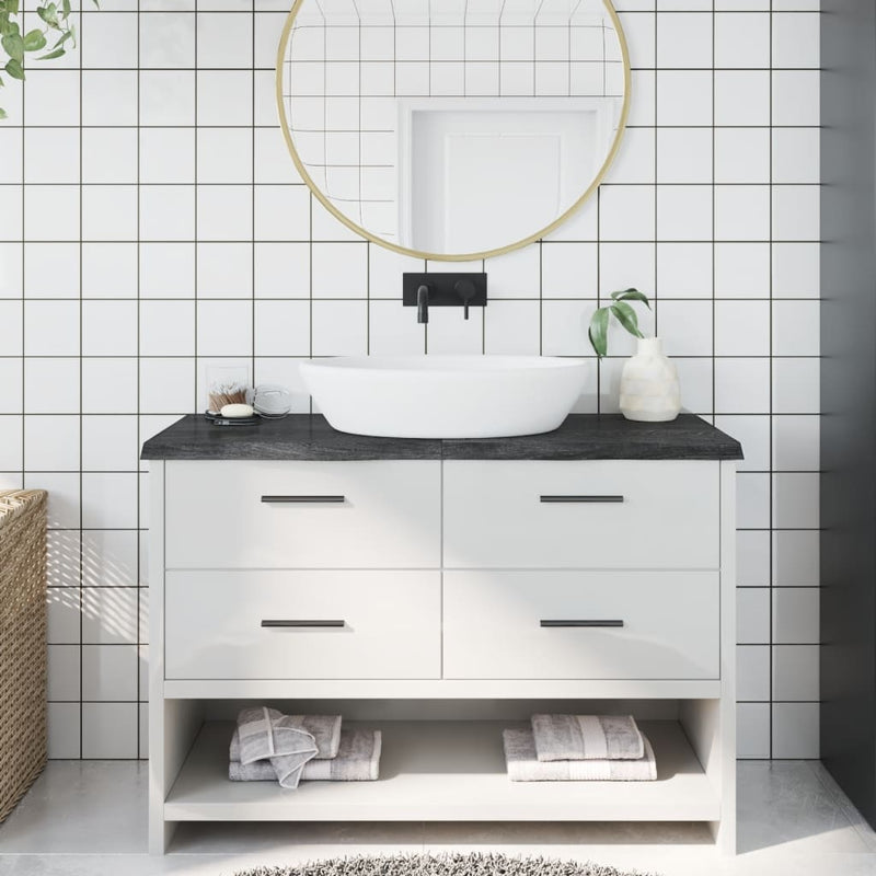 vidaXL Bathroom Countertop Dark Brown 120x50x4 cm Treated Solid Wood