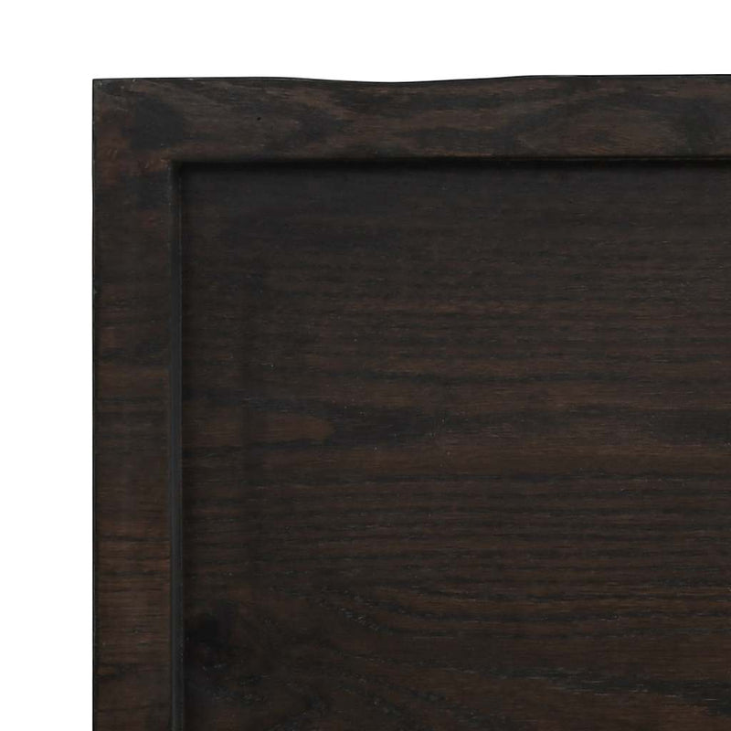 vidaXL Bathroom Countertop Dark Brown 140x50x4 cm Treated Solid Wood